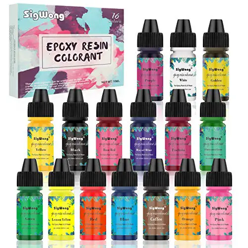 Epoxy Resin Pigment - 16 Color Liquid Translucent Epoxy Resin Colorant, Highly Concentrated Epoxy Resin Dye for ewelry DIY Jewelry Making, AB Resin Coloring for Paint, Craft - 10ml Each