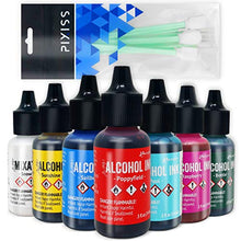 Load image into Gallery viewer, Alcohol Ink Set 7 Bottle Collection of Ranger Tim Holtz Alcohol Inks for Paper, Resin Epoxy Tinting, Petri Dish Making, 15ml/0.5-Ounce Alcohol Based Ink Each, Vibrant Colors and Metallic Mixitives
