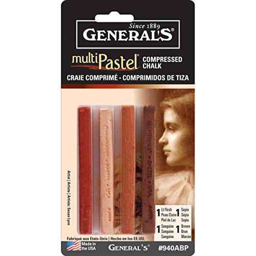 General Pencil Company Compressed Pastel Chalk 4-Pack: Earth Tones