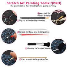 Load image into Gallery viewer, 9 Pcs Scratch Art Tools, Scratching Drawing Tools Set for Adults &amp; Kids Painting Paper : Artist Glove, Tools Bag, Scratch Coloring Pens, Plastic and Wooden Stylus, Scraper, Repair Pen, Clean Brush
