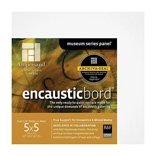 Ampersand Encausticbord Hardboard Panel for Encaustics and Mixed Media, 1/8 Inch Depth, Artist Trading Cards, Pack of 5 (ENATC)