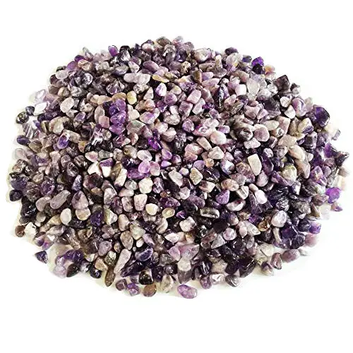 E-Uli Purple Crystal Natural Irregular Shaped Tumbl Pebble Healing 260 gs