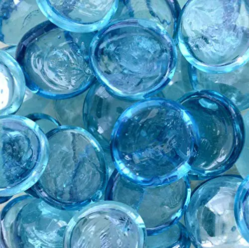 colsen Glass Stones Gemstones Fire Pits, Pebbles, Glass Gems for Vase Fillers, Party Table Scatter, Wedding, Decoration, Landscaping, Aquarium Decor, Crystal Rocks, Aqua (Blue)