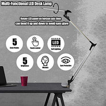 Load image into Gallery viewer, Amzrozky Workbench Light,Drafting Table Lamp for Artist,Architect LED Desk Lamp, Task Lamp with Clamp,Eye-Care Dimmable Office Light with 5 Color 5 Brightness,Touch Control,Memory Function,Silver
