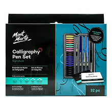 Load image into Gallery viewer, Mont Marte Calligraphy Set, 32 Piece. Includes Calligraphy Pens, Calligraphy Nibs, Ink Cartridges, Introduction Booklet and Exercise Booklet, Packaging May Vary
