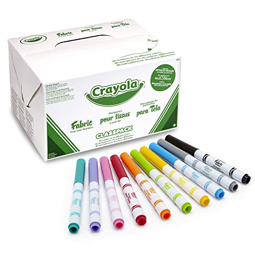 Crayola 58-8215 Crayola Fabric Marker Classpack, Ten Assorted Colors, 80/Box