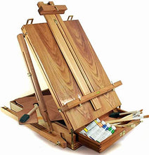 Load image into Gallery viewer, Artist Quality French Easel - Portable Art Easel with Storage Sketch Box, French Style Adjustable Painting Easel with Wooden Pallete &amp; Shoulder Strap for Painting and Drawing
