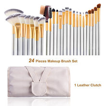 Load image into Gallery viewer, Make up Brushes, VANDER LIFE 24pcs Premium Cosmetic Makeup Brush Set for Foundation Blending Blush Concealer Eye Shadow, Cruelty-Free Synthetic Fiber Bristles, Travel Makeup bag Included, Champagne
