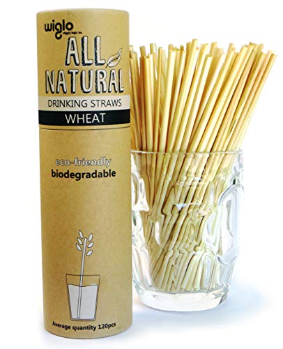 All Natural Wheat Drinking Straws - 120 x 8 inch - Nature's Hay Straw - Disposable, Organic, Biodegradable, Compostable, Eco-Friendly, Sustainable. The Attractive Alternative to Plastic.