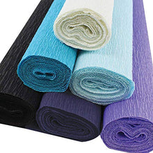Load image into Gallery viewer, Just Artifacts 70g Premium Crepe Paper Rolls - 8ft Length/20in Width (6pcs, Color: Shades of Blue)

