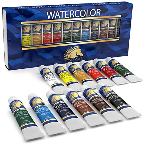 Watercolor Paint Set - Artist Quality Paints - 12 x 21ml Vibrant Colors - Rich Pigments - Professional Supplies by MyArtscape™