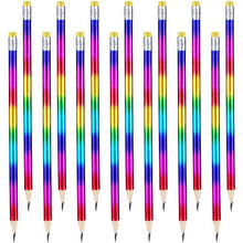 Load image into Gallery viewer, 48 Pieces Rainbow Color Pencils Colorful Wood Pencils Bright Round Pencils with Eraser Top for Home Office School Classroom Supplies
