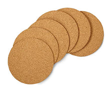 Load image into Gallery viewer, Hygloss Products Natural Cork Coasters - 3mm Eco Friendly Absorbent Saucers for Coffee, Cups, Wine &amp; Drink Glasses, - 6”, Set of 6
