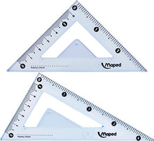 Load image into Gallery viewer, Maped Study Geometry 10 Piece Set, Includes 2 Metal Study Compasses, 2 Triangles, 6&quot; Ruler, 4&quot; Protractor, Pencil for Compass, Pencil Sharpener, Eraser, Lead Refill (897010)
