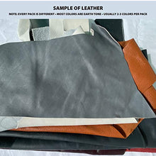 Load image into Gallery viewer, Memory Cross 3 lbs Real Cowhide Leather Scrap for Crafting - Remnants from Furniture Making, Soft and Flexible, and Sizes - 4-15 Pieces
