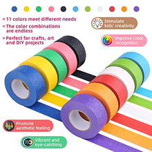 Load image into Gallery viewer, Colored Masking Tape, Rainbow Color Painters Tape Colorful Craft Art Paper Tape for Kids Labeling Arts Crafts DIY Decorative Coding Decoration Teaching Supplies, 11 Rolls, 15.3 Yards x 1 Inch Wide
