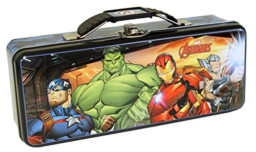 The Tin Box Company Avengers Pencil Box with Handle Clasp & Hinge, Model:739407-12
