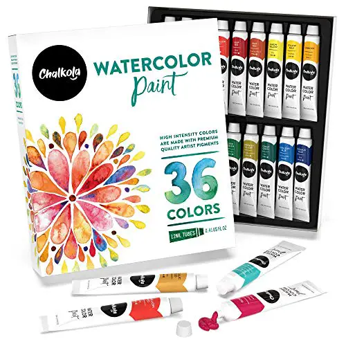 Watercolor Paint Set (36 Colors, 12 ml tubes, 0.4 oz.) | Rich Pigment,Vibrant, Non Toxic Art Supplies for Painters, Kids, Adults, Beginner & Professional Artists