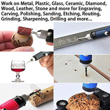 Load image into Gallery viewer, Uolor 108 Pcs Engraving Tool Kit, Multi-Functional Electric Corded Micro Engraver Etching Pen DIY Rotary Tool for Jewelry Glass Wood Ceramic Metal Plastic with Scriber, 82 Accessories and 24 Stencils
