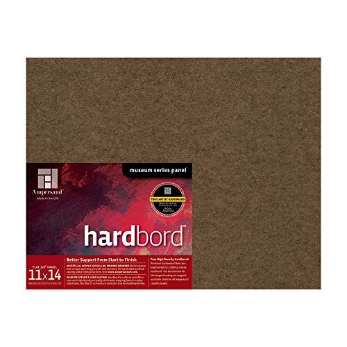 Ampersand Art Supply Hardboard Wood Painting Panel: Museum Series Hardbord, 11