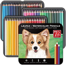Load image into Gallery viewer, LEAFAX Art Supplies 72 Watercolor Pencils Set for Adults Artists Professionals - Vibrant Colors Pretty Blending Effects with Water, Premium Artist Lead Core
