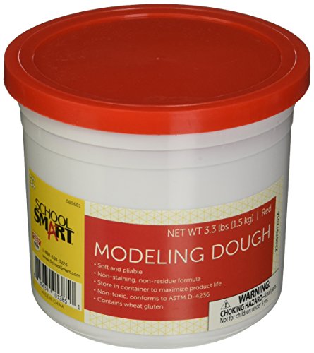 School Smart Non Toxic Modeling Dough - 3 1/3 pounds - Red