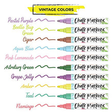 Load image into Gallery viewer, Liquid Chalk Markers for Chalkboard, Blackboards, Window, Bistro (10 Vintage Colors) - Bold Dry Erase Marker Pens | 6mm Reversible Bold &amp; Chisel Nib
