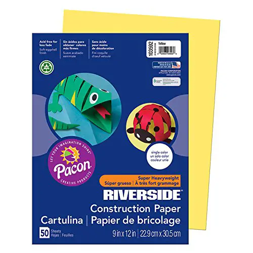 Riverside 3D Construction Paper, Yellow, 9