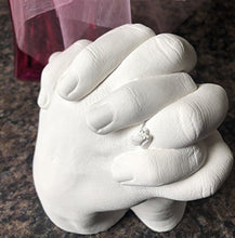 Load image into Gallery viewer, Luna Bean Keepsake Hands Casting Kit | DIY Plaster Statue Molding Kit | Hand Holding Craft for Couples, Adult &amp; Child, Wedding, Friends, Anniversary
