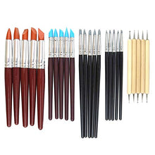 Load image into Gallery viewer, Hamineler 25 Pcs Clay Sculpting Tools Polymer Stylus Tool Set, Clay Shaping Tools Rubber Brushes Wipe Out Tool for Sculpture Pottery, Blending, Drawing
