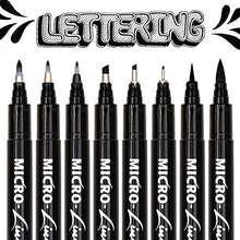 Load image into Gallery viewer, Hand Lettering Pens, Calligraphy Brush Pen, 8 Size Black Markers Set for Artist Sketch, Technical, Beginners Writing, Art Drawings, Signature, Water Color Illustrations, Journaling
