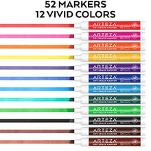 Load image into Gallery viewer, Arteza Dry Erase Markers, Bulk Pack of 52 (with Chisel Tip), 12 Assorted Colors with Low-Odor Ink, Whiteboard Pens, Office Supplies for Back to School, Office, Home
