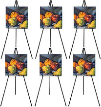 Load image into Gallery viewer, 63&quot; Tall Display Easel, Folding Instant Poster Easel, Black Steel Metal Telescoping Art Easel for Display Show, Easy Assembly (6Pack)
