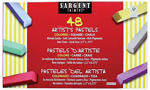 Sargent Art 22-4148 Colored Square Chalk Pastels, 48 Count