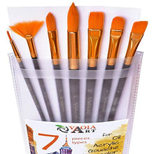 Load image into Gallery viewer, Paint Brushes Set - Acrylic Paint Brush - Watercolor Brushes - Oil Brushes - Artist Brushes - Gouache Brushes - Craft Brushes of 7 Types - Face Body Paint Brushes - Black Handle
