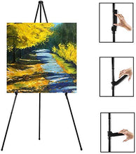 Load image into Gallery viewer, 63&quot; Tall Display Easel, Folding Instant Poster Easel, Black Steel Metal Telescoping Art Easel for Display Show, Easy Assembly (6Pack)
