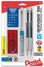 Load image into Gallery viewer, Pentel GraphGear 500 Automatic Pencil Kit, 0.7mm, Refill Leads, Block Eraser 2 Pack (PG527LEBP2)
