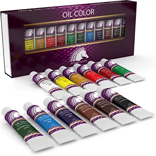 Oil Paint Set - 21ml x 12 - Oil-Based Paints in Tubes - Artists Quality Art Colors - Professional Painting Supplies - MyArtscape