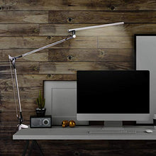 Load image into Gallery viewer, Amzrozky Workbench Light,Drafting Table Lamp for Artist,Architect LED Desk Lamp, Task Lamp with Clamp,Eye-Care Dimmable Office Light with 5 Color 5 Brightness,Touch Control,Memory Function,Silver
