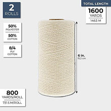 Load image into Gallery viewer, Ivory Cotton Loom Warm Thread Rolls, 800 Yards Each (2 Pack)
