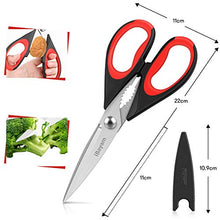 Load image into Gallery viewer, Kitchen Shears, iBayam 2-Pack Kitchen Scissors Heavy Duty Meat Scissors, Dishwasher Safe Cooking Scissors, Multipurpose Stainless Steel Sharp Utility Food Scissors for Chicken, Poultry, Fish, Herbs
