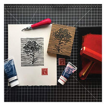 Load image into Gallery viewer, Speedball Deluxe Block Printing Kit - Includes Inks, Brayer, Bench Hook, Lino Handle and Cutters, Speedy-Carve Block, Mounted Linoleum Block
