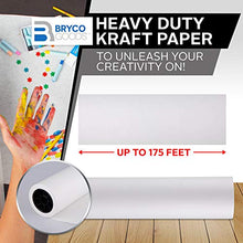 Load image into Gallery viewer, White Kraft Arts and Crafts Paper Roll - 18 inches by 175 Feet (2100 Inch) - Ideal for Paints, Wall Art, Easel Paper, Fadeless Bulletin Board Paper, Gift Wrapping Paper and Kids Crafts - Made in USA
