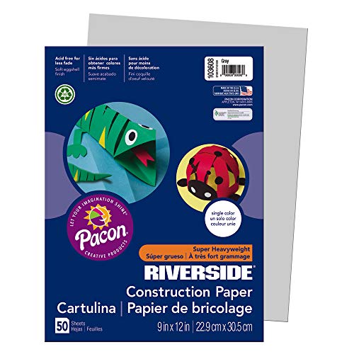 Riverside 3D Construction Paper, Gray, 9