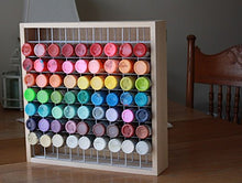 Load image into Gallery viewer, Wooden Craft Paint Storage Rack - Holds 81 Standard Size 2oz. Bottles of Paint.
