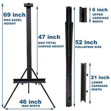 Load image into Gallery viewer, ORIKUA Single Mast Artists Studio Easel with Height Adjustable to 69 inches with Bag Suitable for Floor、Outdoor and Display.
