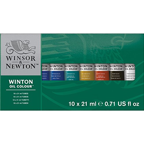 Winsor & Newton Winton Oil Colour Paint Basic Set, Ten 21ml Tubes