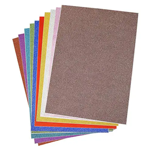 ZIIYAN 10 Sheets Multicolor A4 Glitter Cardstock Paper for DIY Craft Projects, Scrapbooking, Holidays, Weddings, Birthday Party, Surprise Parties Decorations