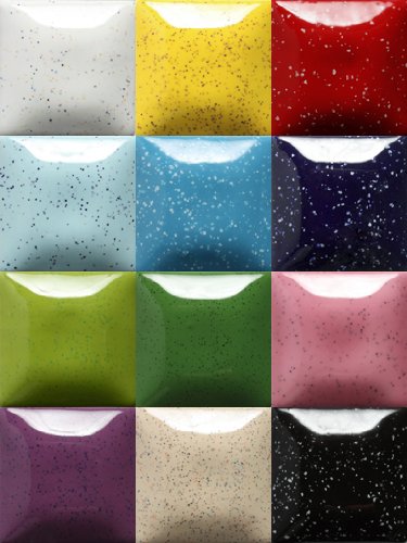 Speckled Mayco Stroke and Coat Wonderglaze for Bisque Set B 1-2oz - Set of 12 - Assorted Colors …