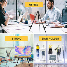 Load image into Gallery viewer, Magicfly 6 Pack Tabletop Easel, 14&quot; High Black Steel Table Top Easels for Display, Adjustable &amp; Portable Tripod Easel with 6 Storage Bags, for Paintings, Signs, Posters
